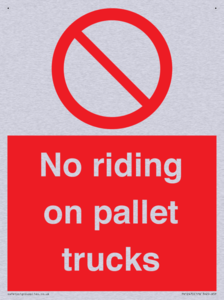 No riding on pallet trucks